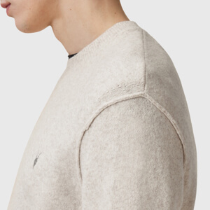 AllSaints Statten Ramskull Oatmeal Crew Neck Jumper